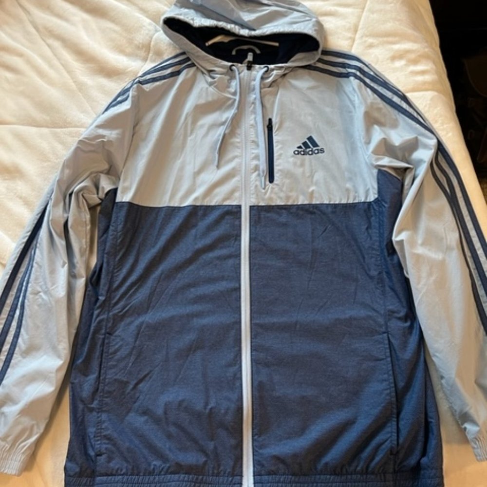 Adidas Blue Windbreaker - Size Large